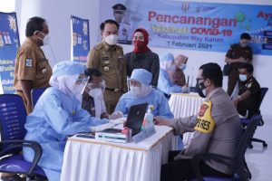 Bupati Way Kanan Hadiri Pencanangan Vaksinasi Covid-19