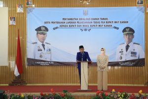 Pemkab Way Kanan Gelar Penyambutan Bupati dan Wakil Bupati Periode 2021-2024