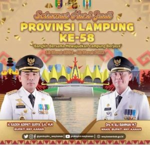 Bupati Way Kanan Ucapkan Selamat Ulang Tahun Provinsi Lampung Ke-58 Tahun